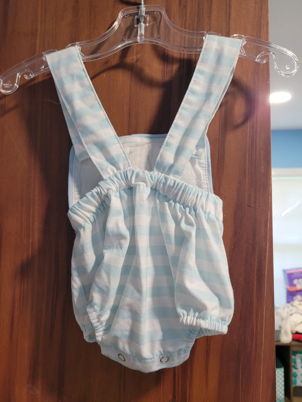 Blue Striped Bunny Romper - Kids Jumpsuit